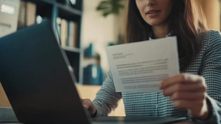 Femme avec lettre candidature spontanée