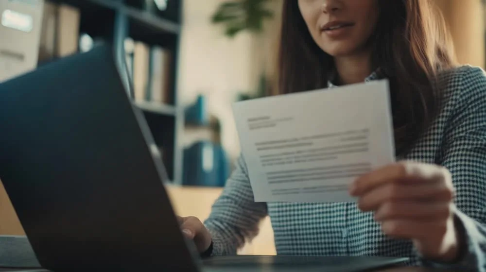 Femme avec lettre candidature spontanée