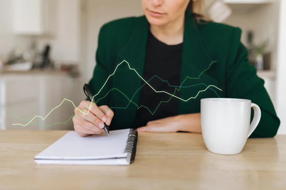 Femme qui calcule investissement des entreprises