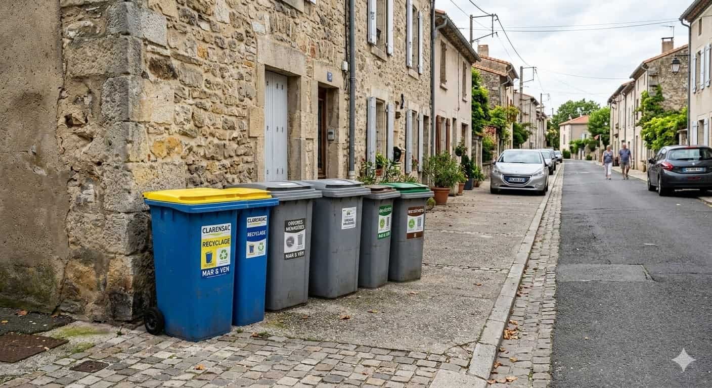 Conteneurs poubelles dans la rue