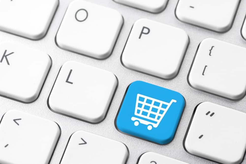 Icône de panier achat en ligne pour le concept de marketplace